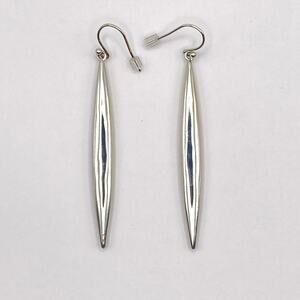 VINCE CAMUTO Long Spire Earrings Silver Tone Dangle Drop NWOT